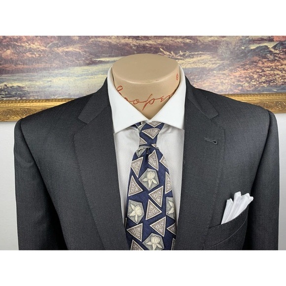 42L Joseph‎ Abboud Tollegro 1900 Sharkskin Blazer - Picture 4 of 12